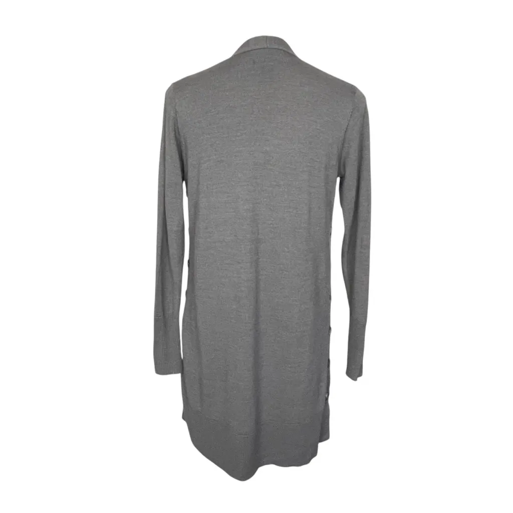 Tahari Merino Wool Gray Sweater Cardigan Women’s Size S Buttons At Both Sides - Image 5