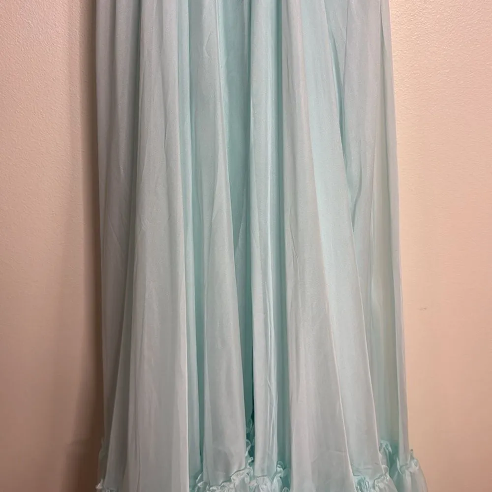 MAC DUGGAL 2025 RUFFLE EMBELLISHED MAXI DRESS FLORAL CHIFFON 68470 size 2 - Image 5