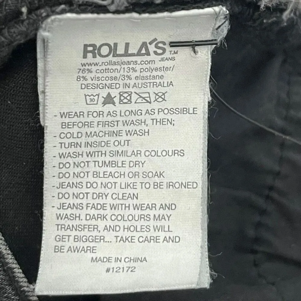 ROLLA'S Westcoast Ankle Mid-Rise Skinny Jeans Washed Black Womens Size 27 - Image 12