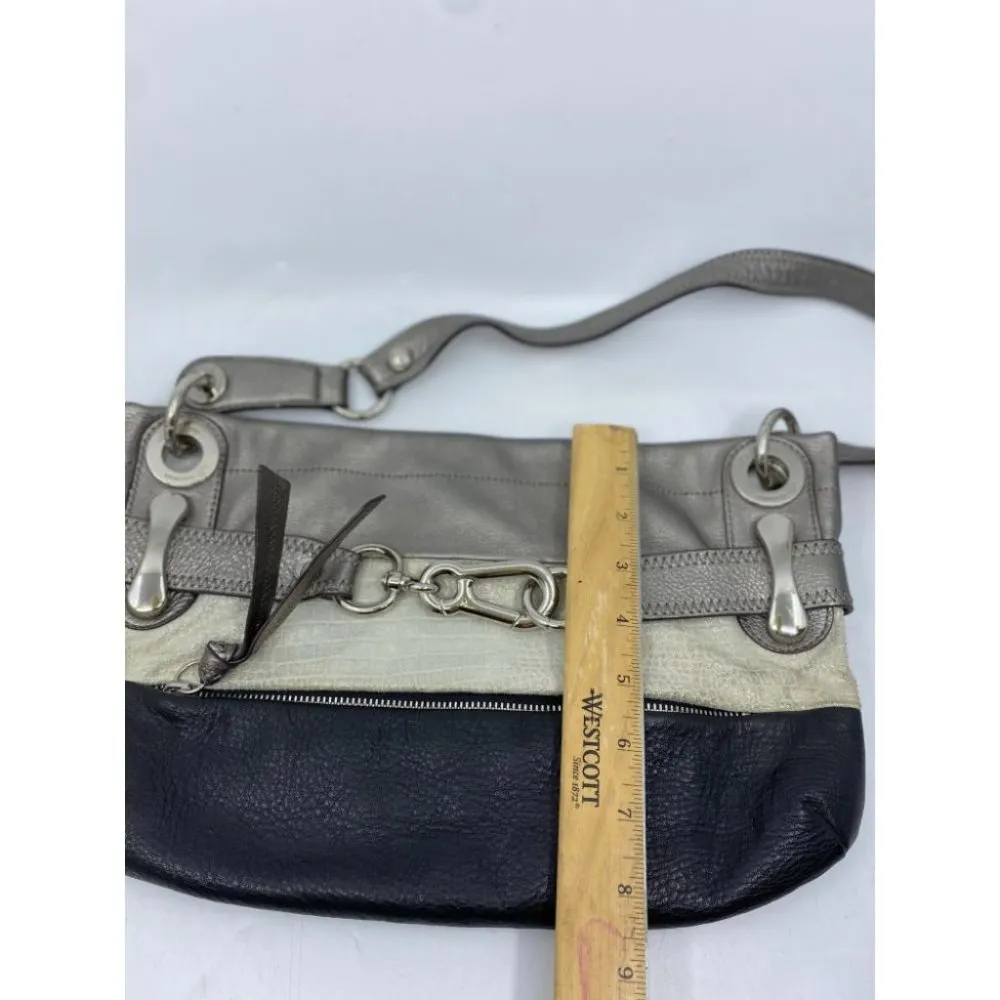 B. Makowsky Gray Cream Black Shoulder Mini Bag - Image 4