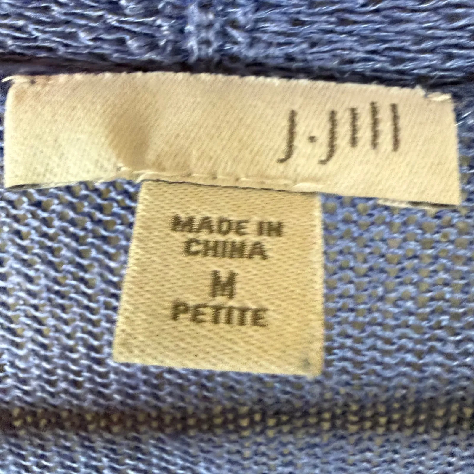 J Jill Petite M Linen Blend Knit Open Front Long Cardigan Sweater‎ Ocean Blue Size M - Image 2