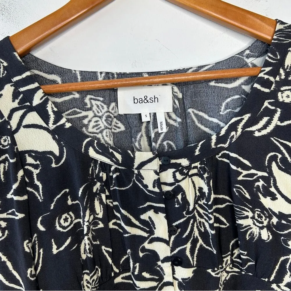 BA&SH Sessee Floral Blouse Shirt Size Small Feminine Spring Bloomcore Chic Flowy - Image 3