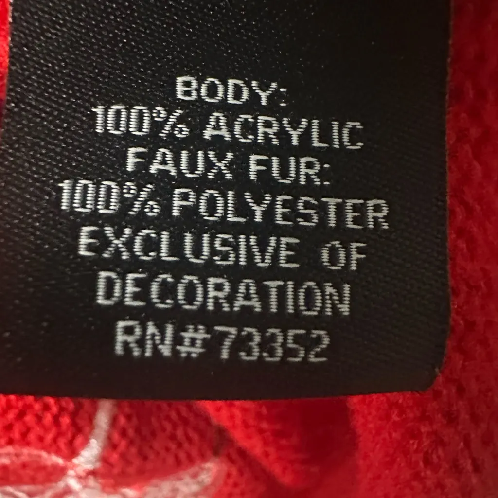 33 Degrees Ugly Christmas Sweater Tinsel Accents Cat Red Size L - Image 7