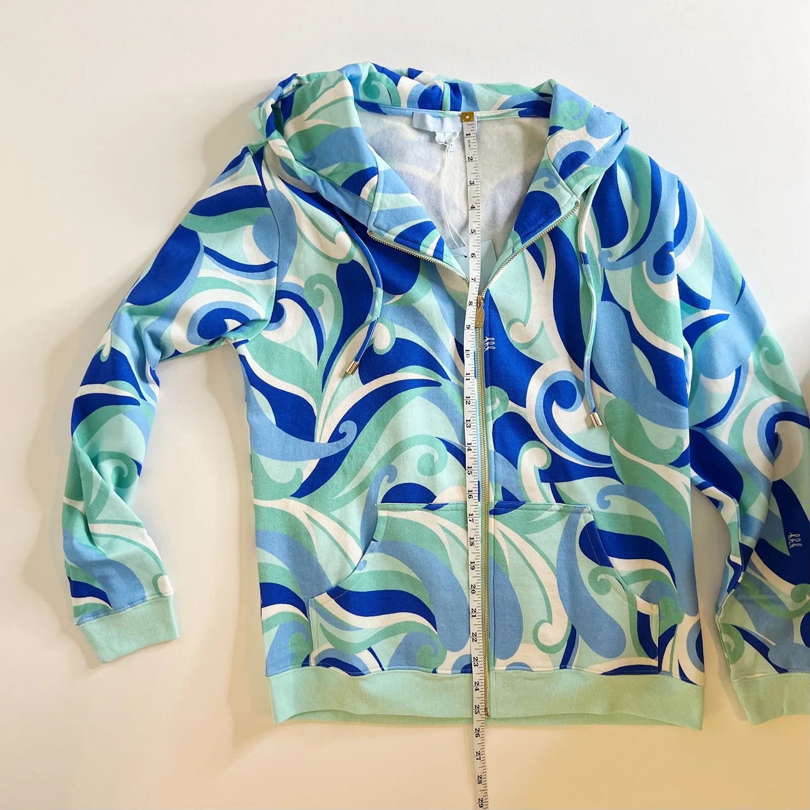 NWT Hill House The Allie Zip-Up in Ocean Kaleidoscope Sz‎ S Hippie 70s Colorful - Image 13