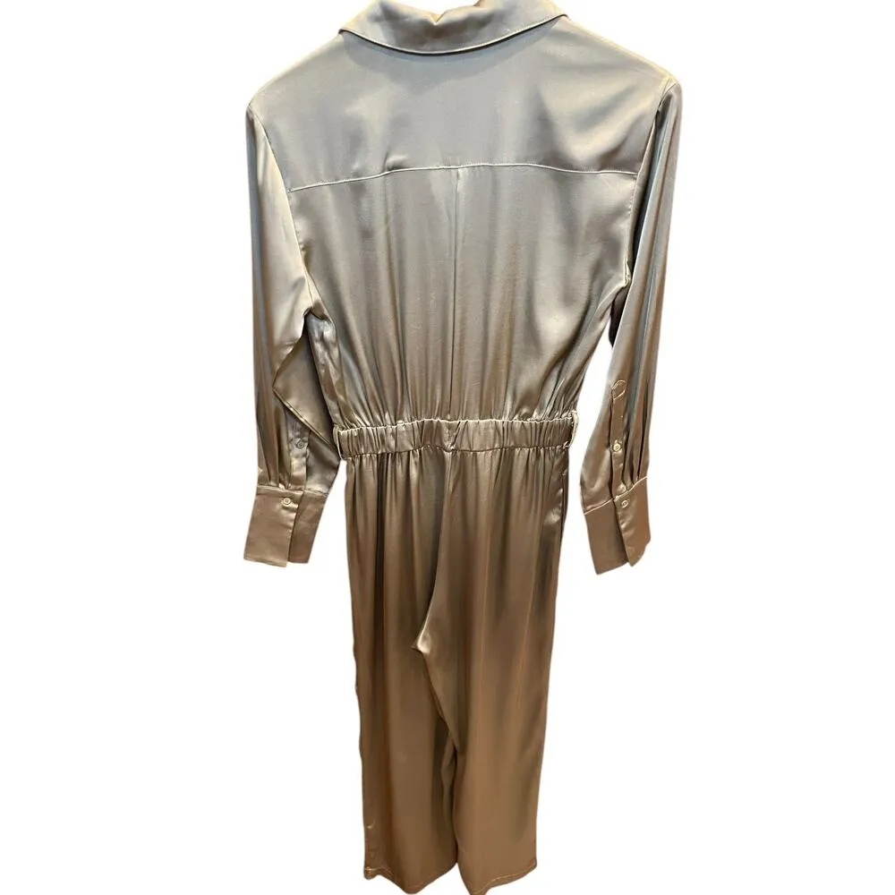 Nordstrom Brand, MELLODAY Long Sleeve Stain Utility Jumpsuit in Olive Size Small - Image 8