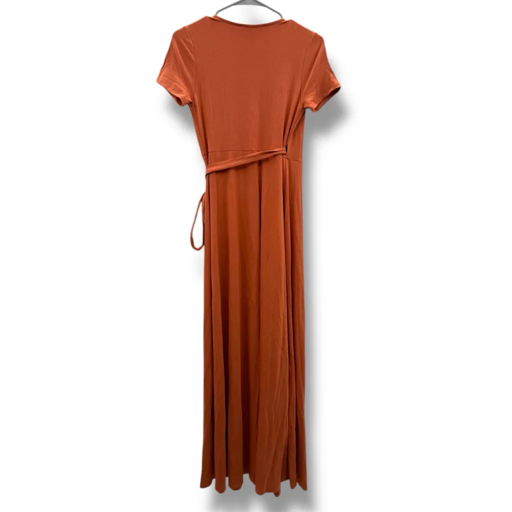 Lulus Evolve Rust Orange Short Sleeve Wrap Maxi Dress‎ Sz S - Image 6