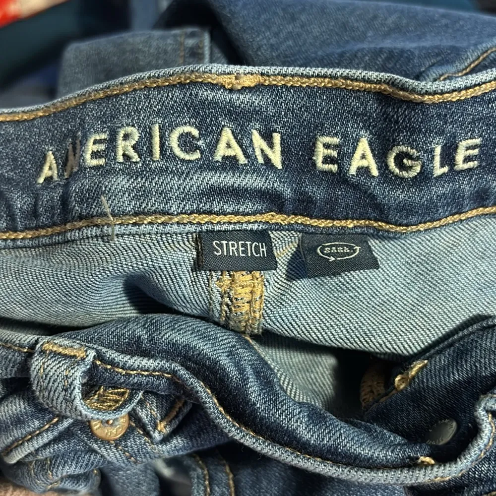 AE American Eagle Stretch Jean 6R Curvy Super High-Waisted Baggy Straight Cargo - Image 6