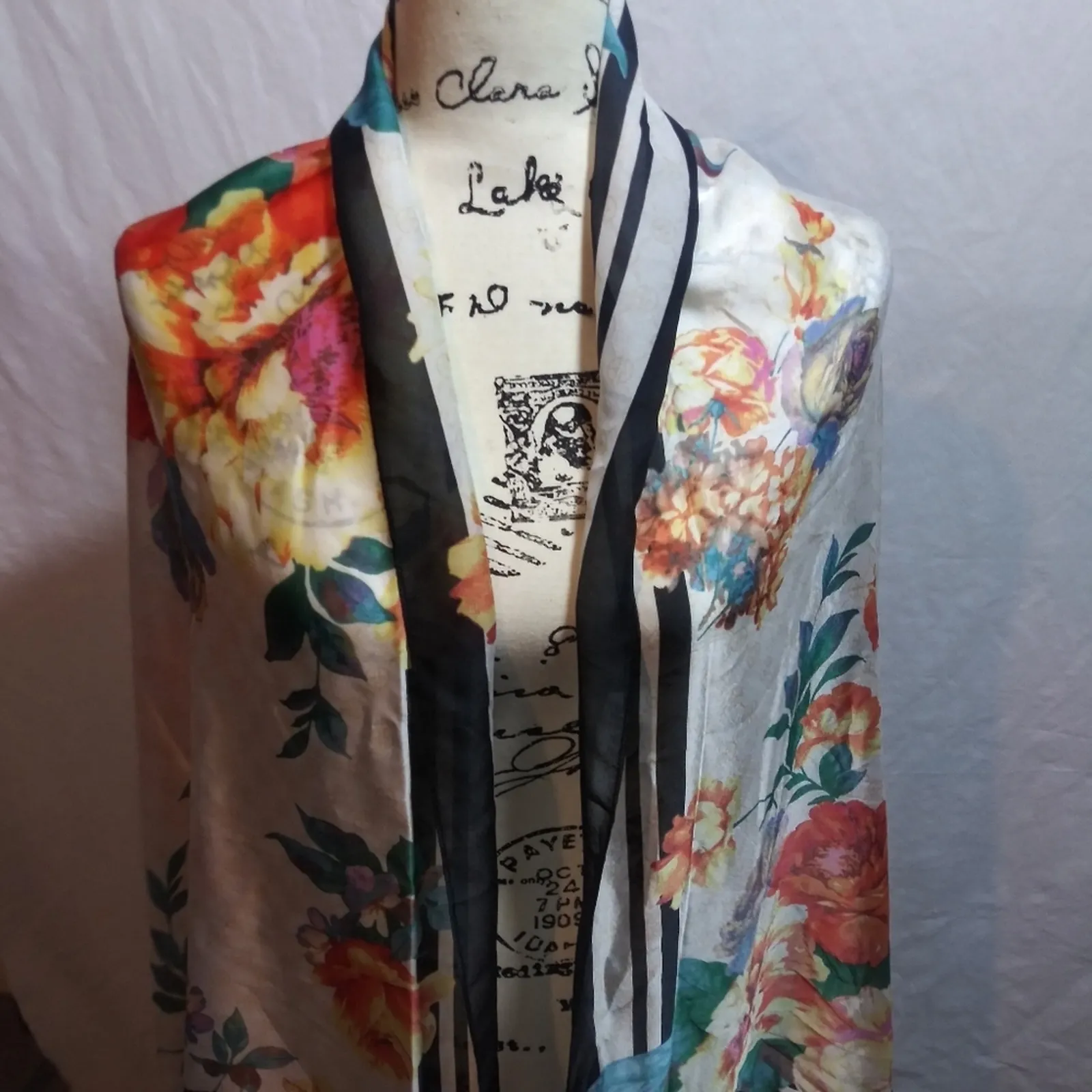Giani Bernini GB Floral Logo Scarf Chic Slinky - Image 6