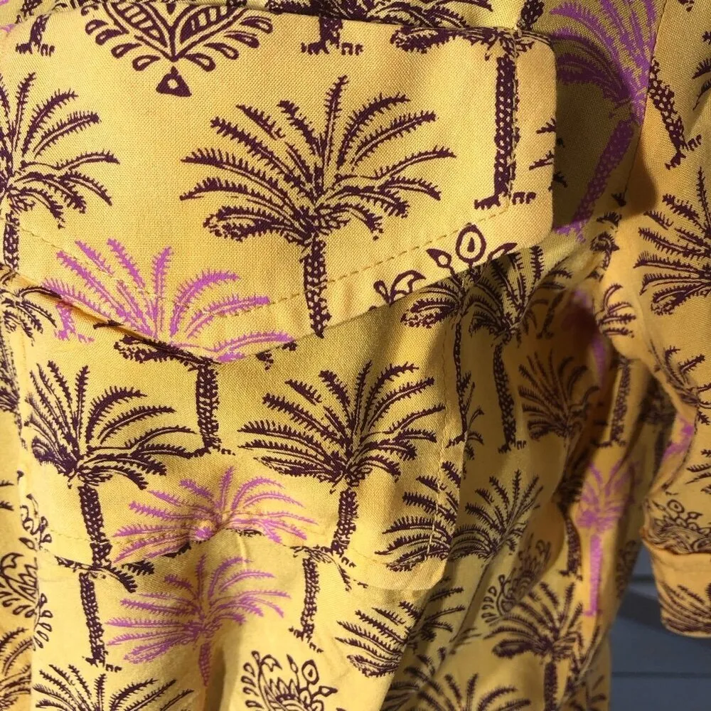 Urban Outfitters Hawaiian Crop Top Tropical Palm Print Small - Image 10