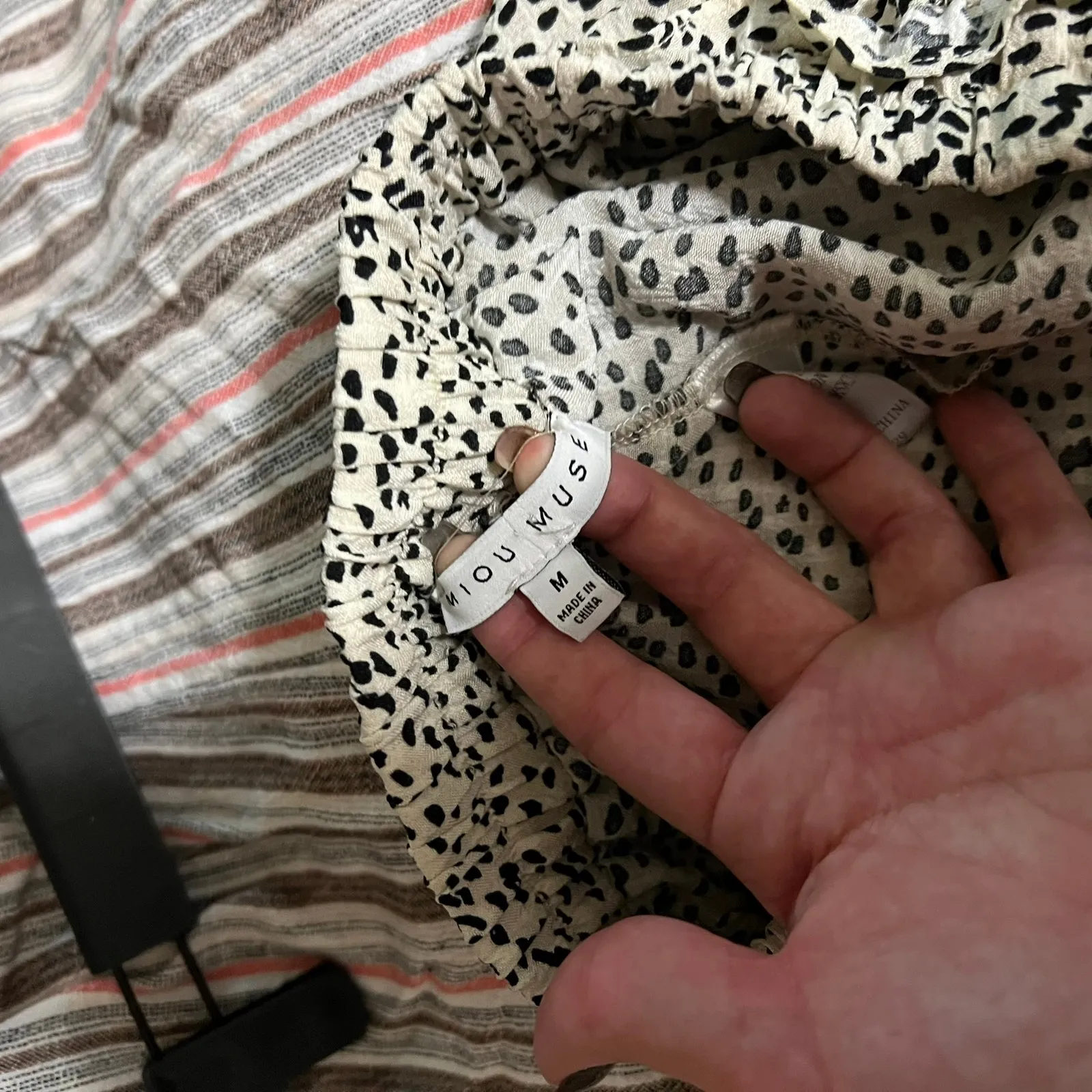 Miou Muse Skort Polka Dot White MMSK376 Elastic Waist Ruffle Size Medium - Image 6