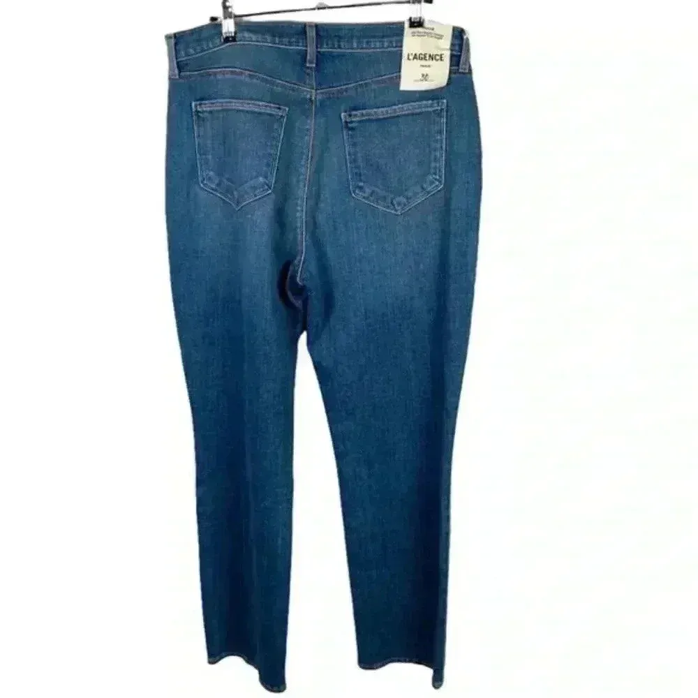 L’Agence Shane Slouchy‎ Straight Jean Medium Wash Denim - Image 3