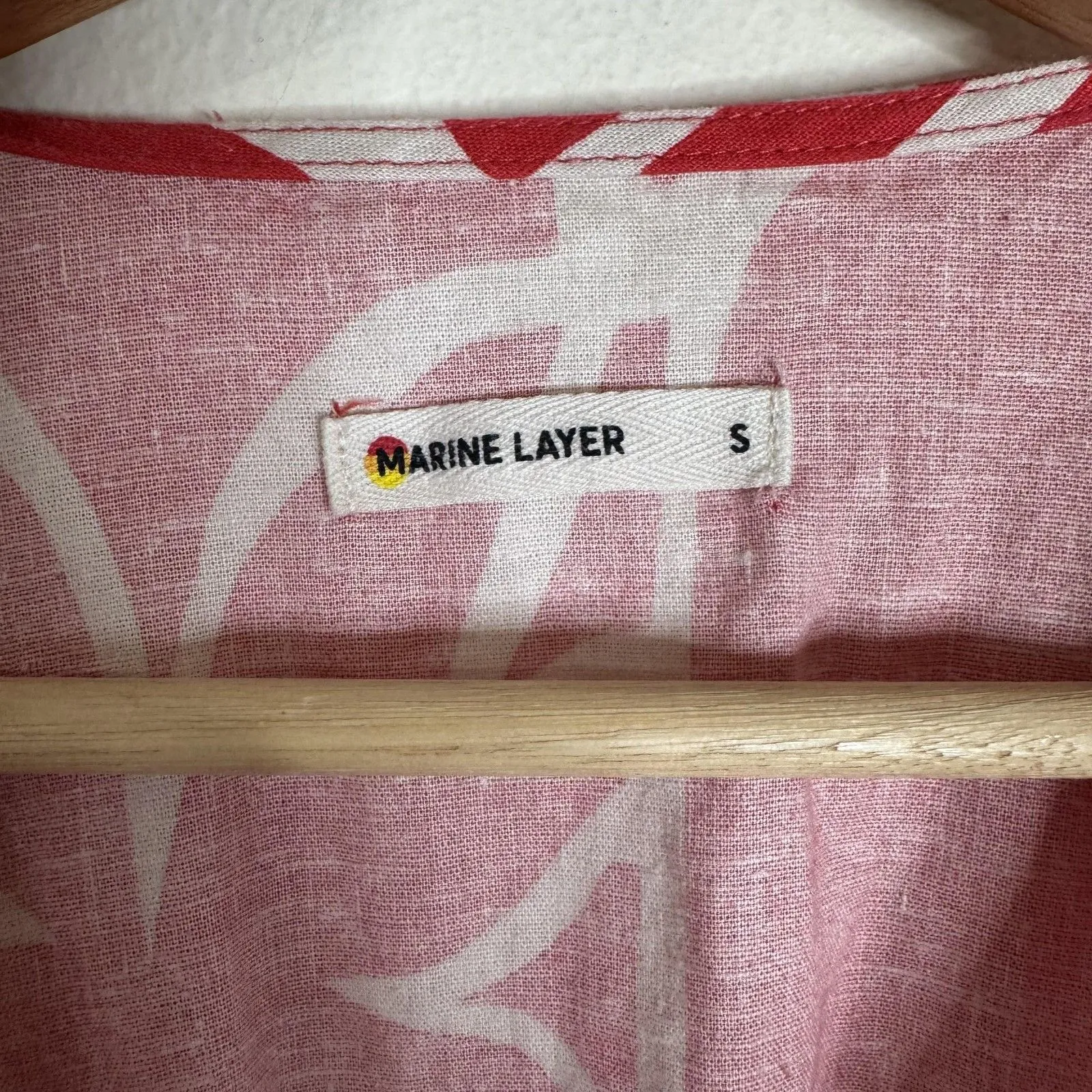 Marine Layer Camila mini Dress Womens S Button Front Hemp Blend Tropical Print - Image 4