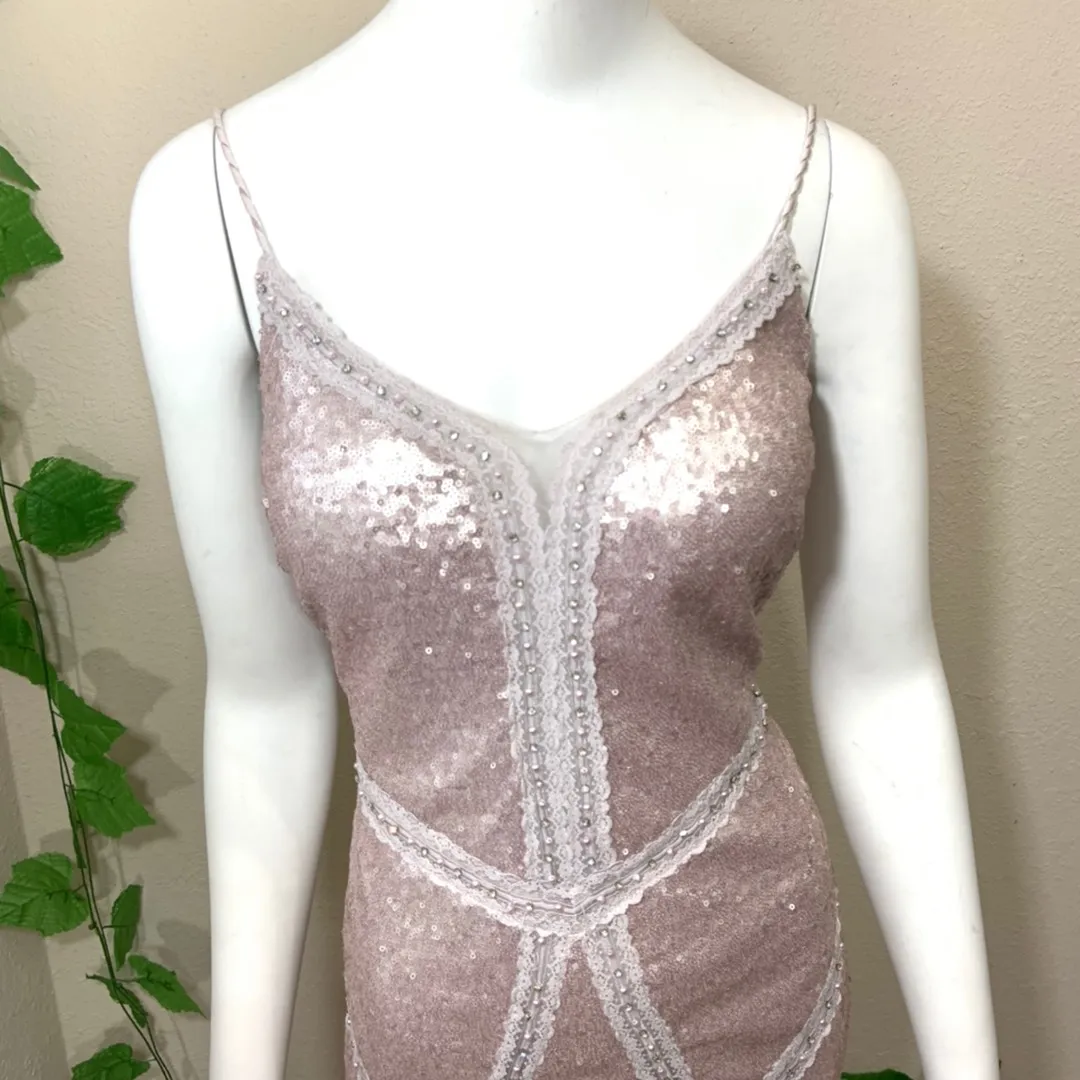 Mignon Mermaid Sequin Pink Prom Wedding Dress - Image 4