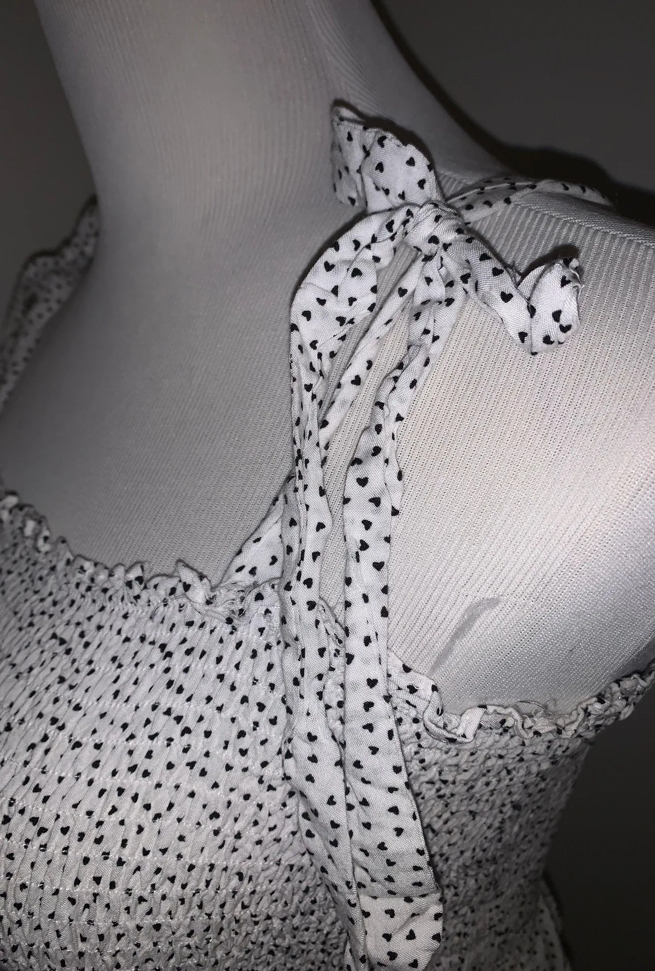 Smocked White And Black Heart Tank Top - Image 4