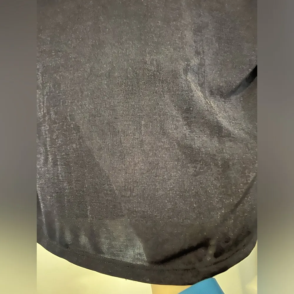 And Now This Womens Sheer Turtle Neck Cropped Top Black - Image 2