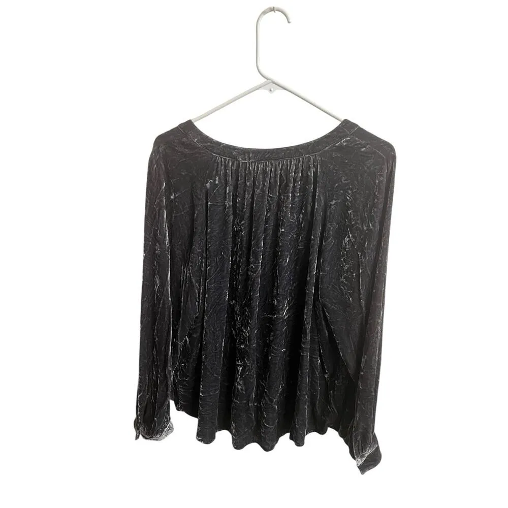 J. Jill Silk Blend Mother of Pearl Button Up Grey Shirt Womens Size Large Petite Gray - Image 4