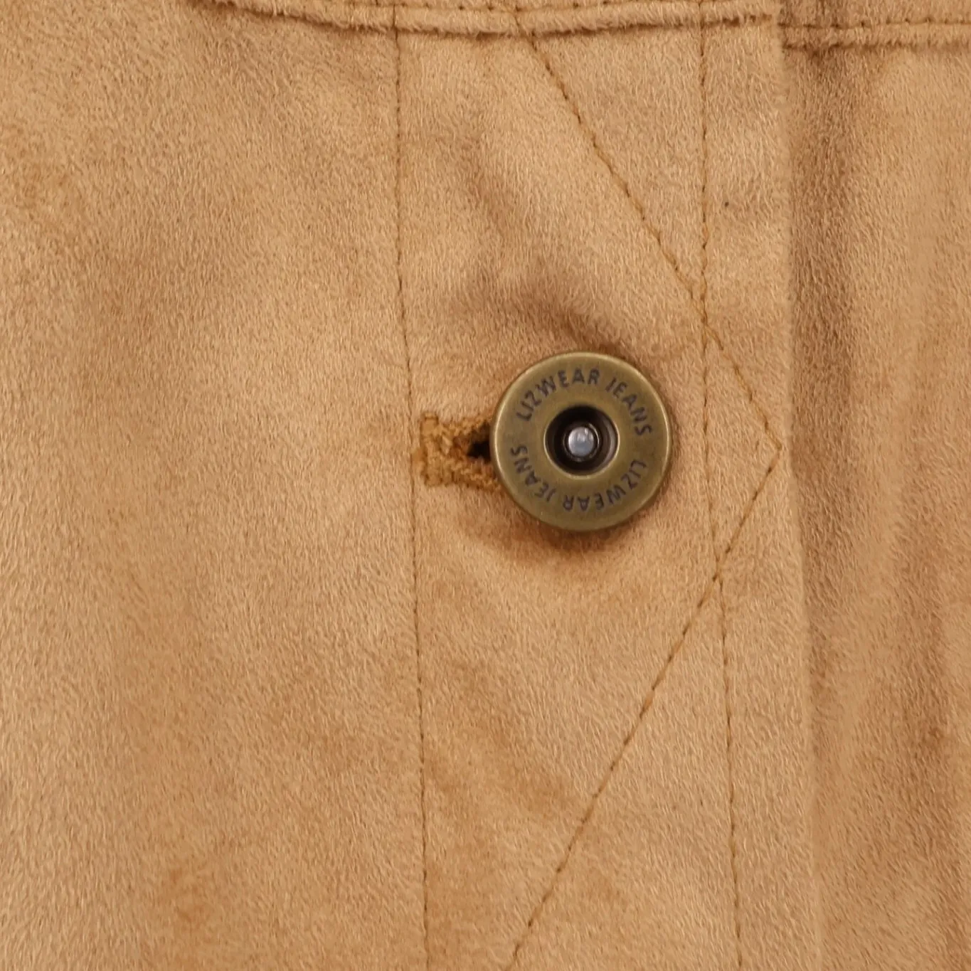 Tan Faux Vegan Suede Utility Shacket Womens Western Closet Staple Retro  Size XL - Image 10