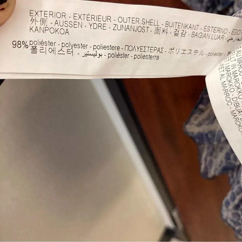 NWT Zara Blue Animal Print Drape Mini Dress Size Small Blogger Favorite - Image 12