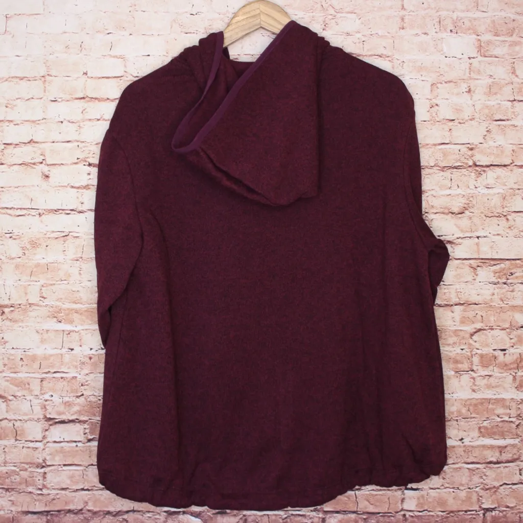 PINK Victoria’s Secret Burgundy Knit Sweater High Low Full-Zip - Image 10