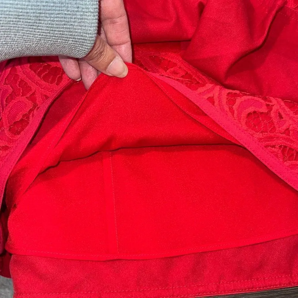 BCBGMaxAzria Womens Hanah‎ Lace Cocktail Mini Dress Burnt Red Size 2 NWT - Image 8