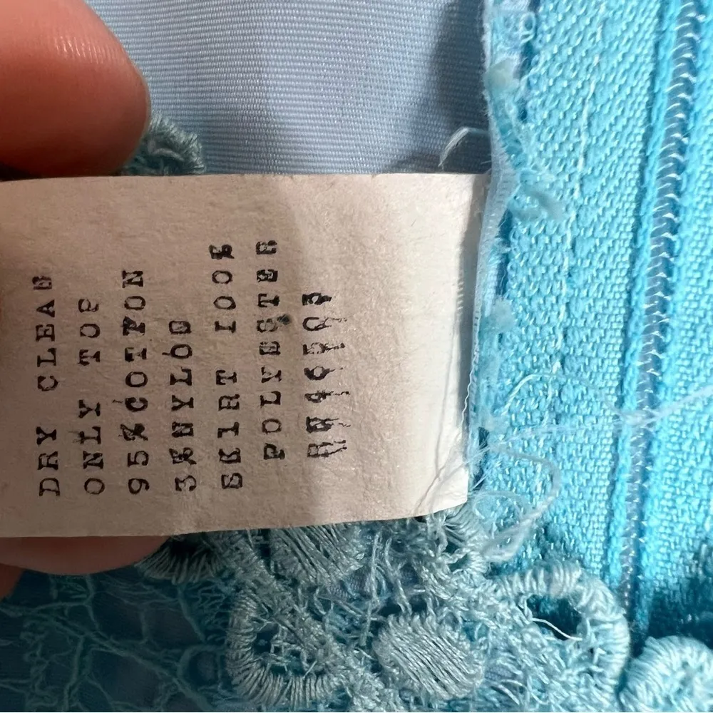 VTG 1970s Bernie Bee NY Long Sleeve Maxi Dress Blue Lace Chiffon Gown AMAZING! Size 10 - Image 9