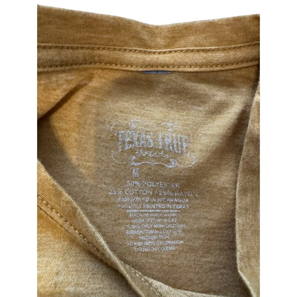 Texas True Threads I Stand With The Duttons Graphic Tee Shirt M Mustard Western Yellow Size M - Image 5