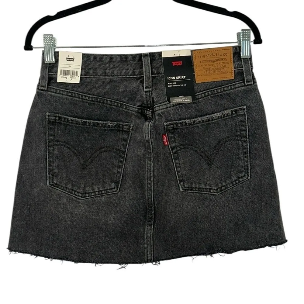Levi’s  lack Wash Hem Mini Denim Skirt(Size 26) - Image 5