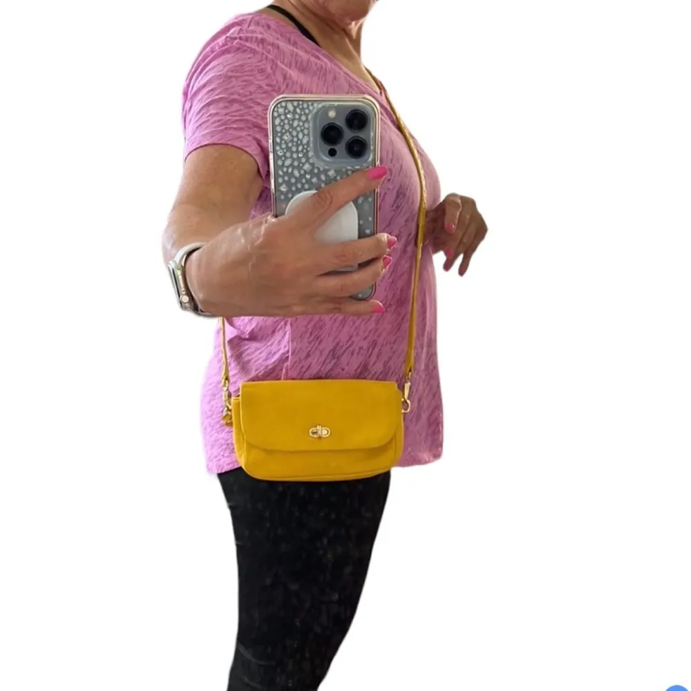 Henri Bendel Mini Crossbody Mustard Color - Image 2