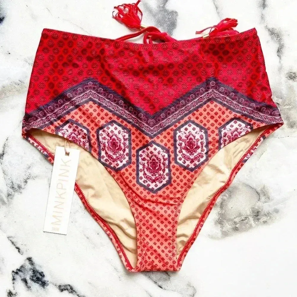 Minkpink Rosewater High-Waisted Bikini Bottoms NWT - Image 5