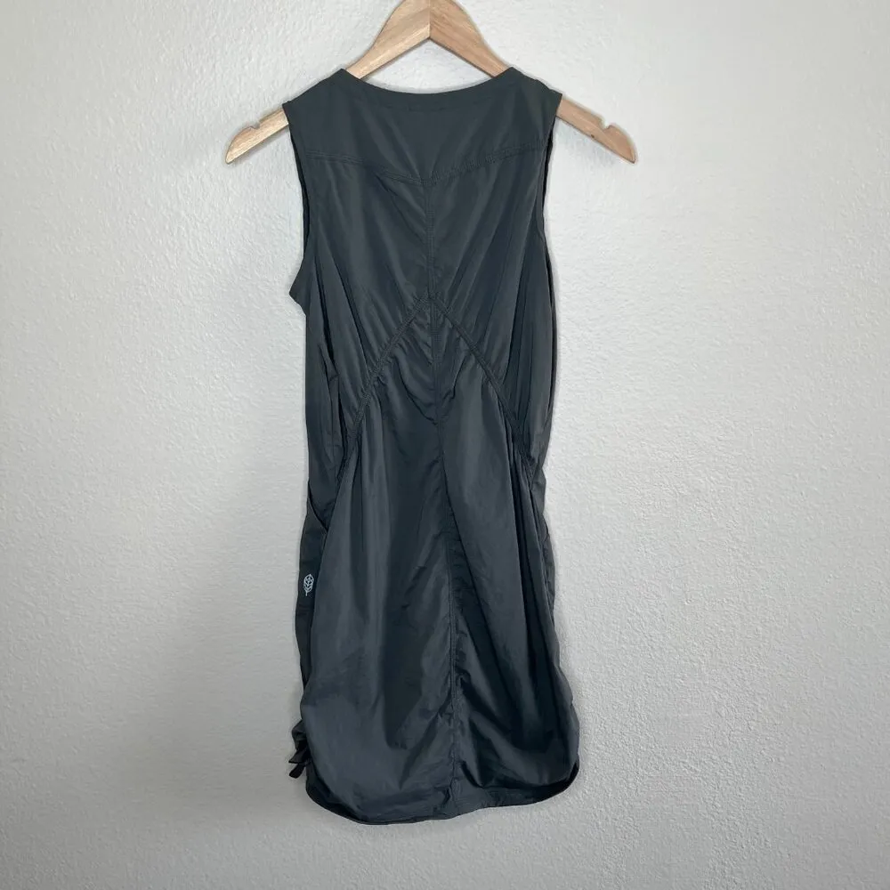 Indygena Womens Outdoors Sleeveless Ruched Side Activewear Dress XS Gray - Image 8