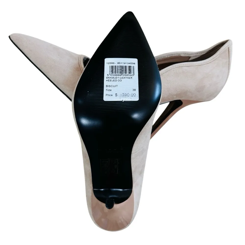 REISS Pointed Toe suede Pump in cream beige NEW - Image 7