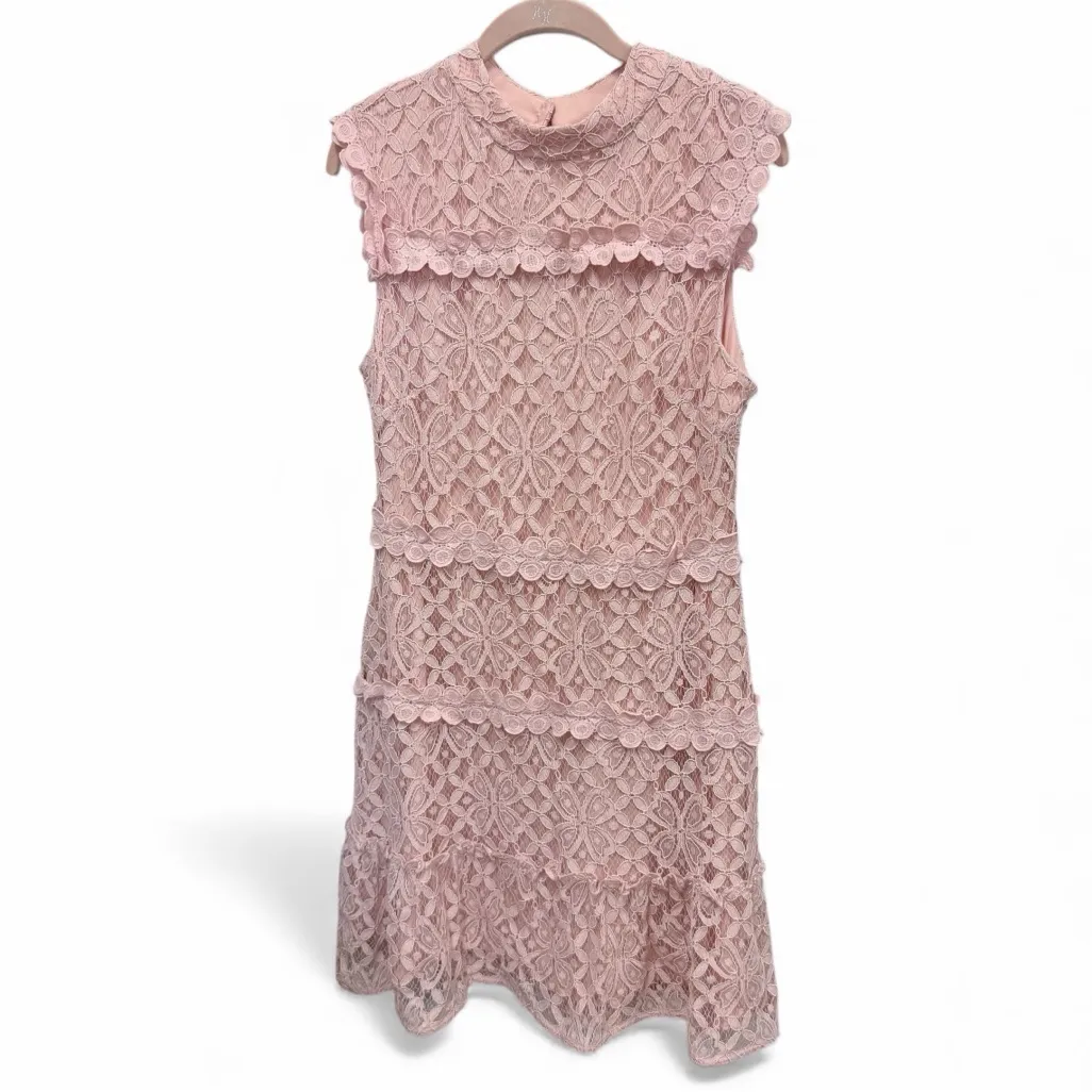 Julia Jordan blush lace sleeveless mockneck dress size 10 - Image 2