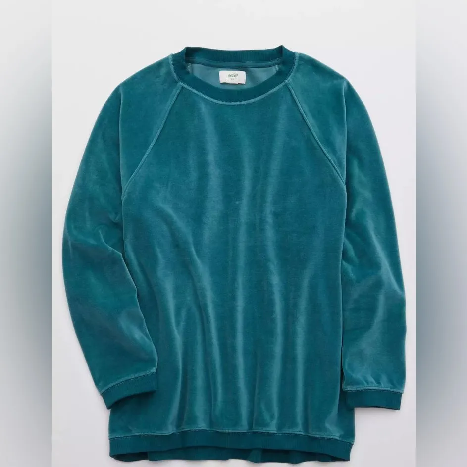 Aerie REAL Obsessed Velour  Oversized Sweatshirt - Image 10