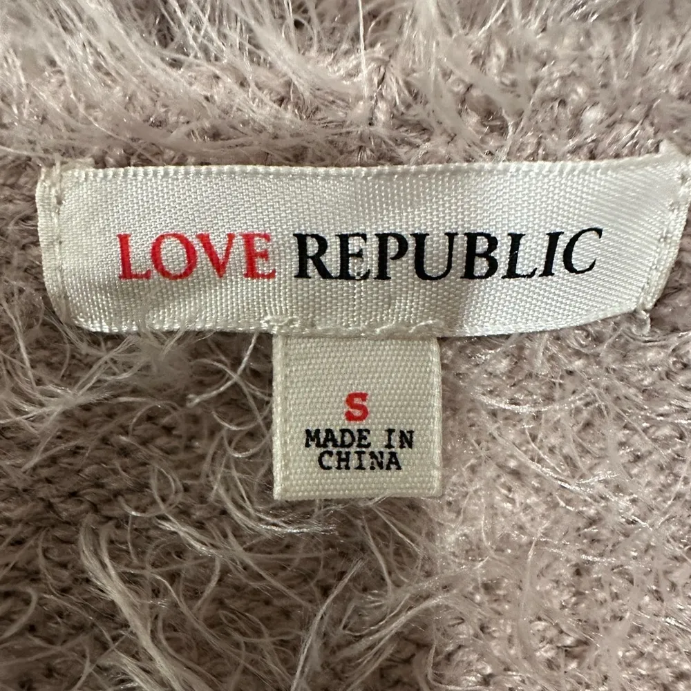 NWOT LOVE Republic tan fuzzy knit cropped spaghetti tank top. Super soft - Image 6