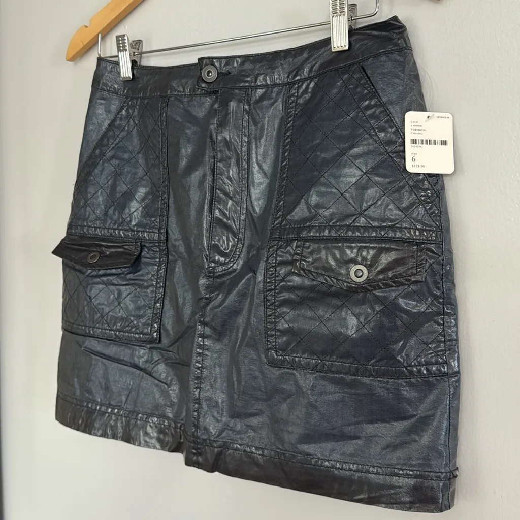 MOVING SALE NEW W TAGS- Free people blue lagoon patent faux leather mini skirt - Image 8