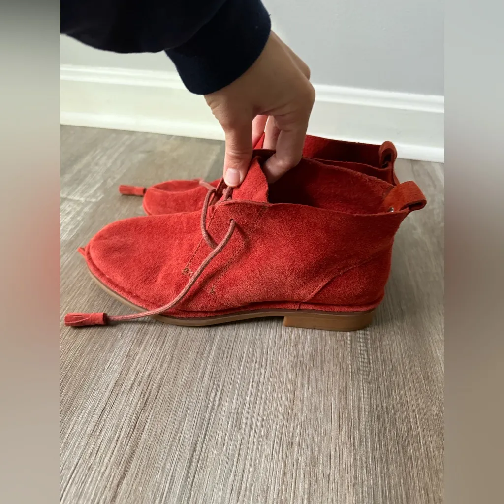 Hush Puppies Cyra Catelyn Suede Chukka Boots Booties Hippie Boho Rust Orange 7.5 - Image 8