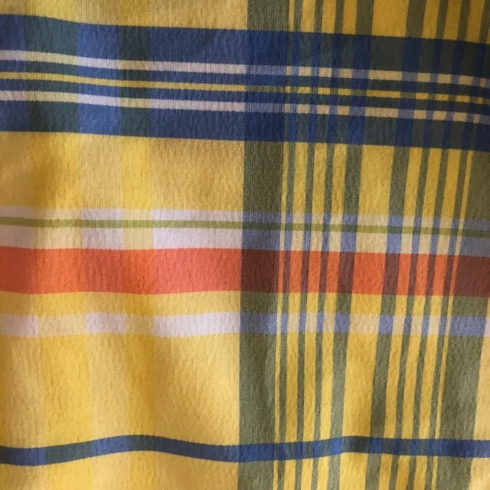 Columbia Titanium Plaid Bermuda Shorts Stretch Yellow/Blue Pockets Sz. 8 Summer - Image 6