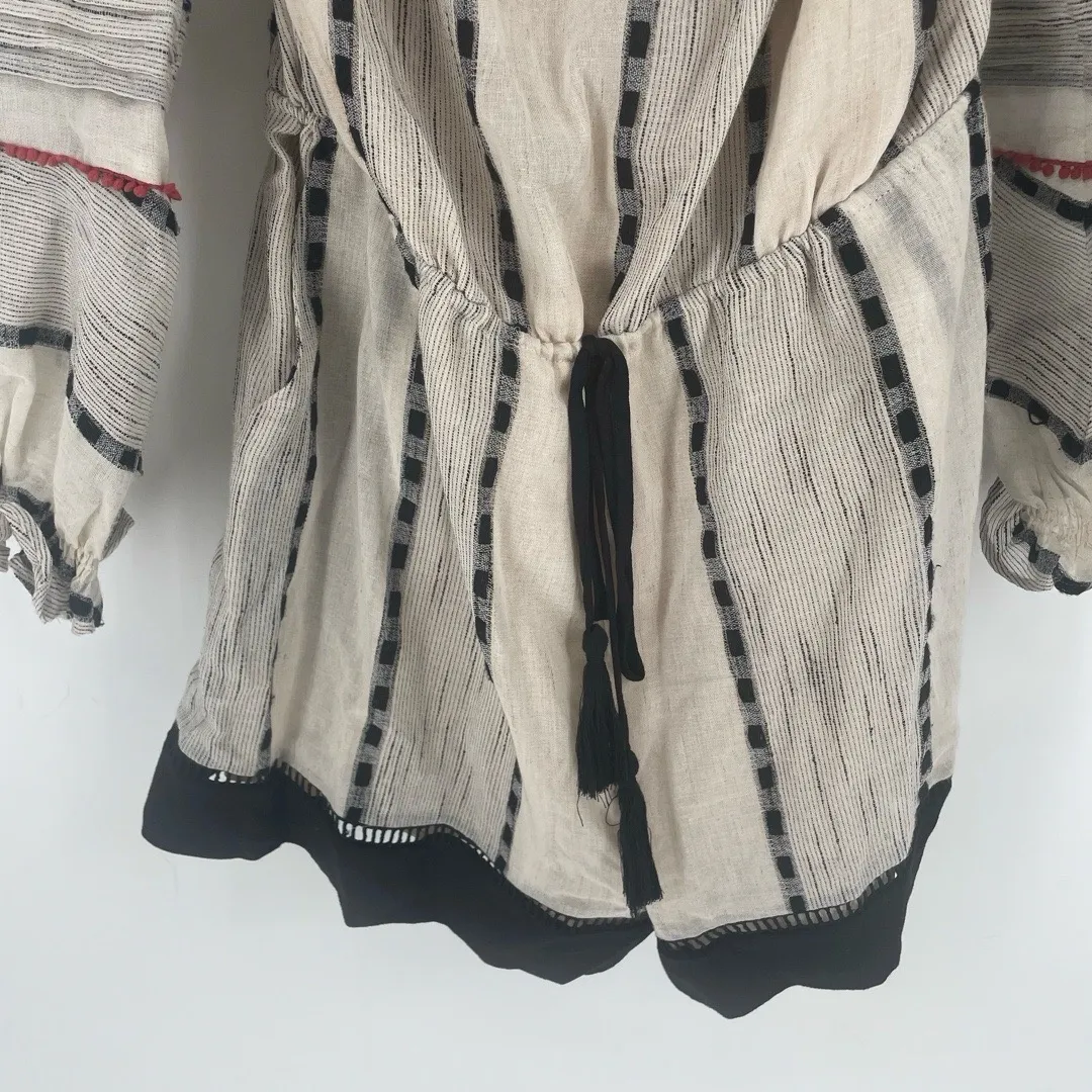 Anthropologie Hei Hei LaRue Embroidered Off The Shoulder Romper size M Boho Wool Size M - Image 4