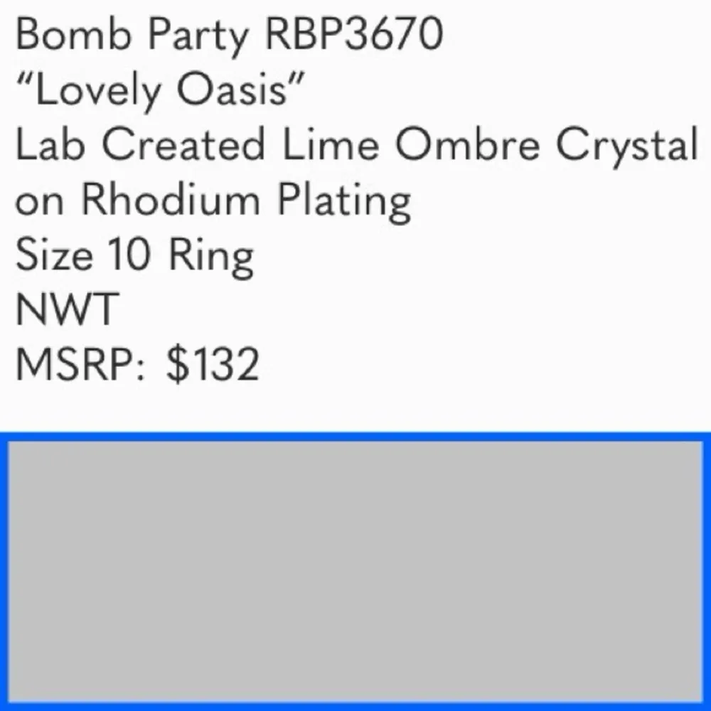 ⭐️ RBP3670 “Lovely Oasis” LC Lime Ombre Crystal -Rhodium Sz10 Ring NWT - Image 6