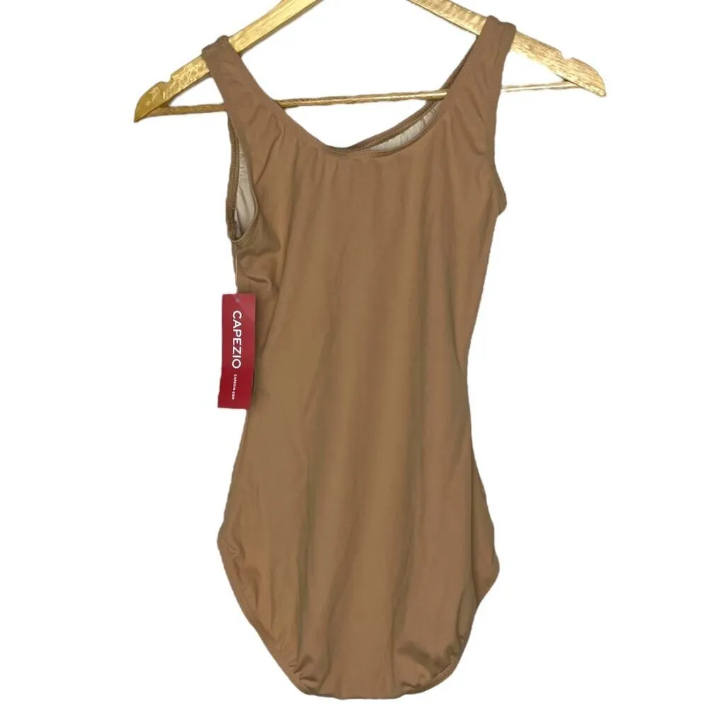 Capezio Women's Medium Leotard Team Basic Tank Light Suntan Dance‎ Tan - Image 6