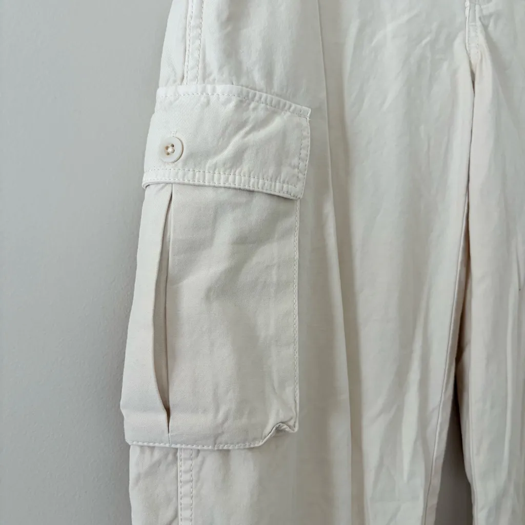 Madewell Garment-Dyed Low-Slung Straight Cargo Pants Cream Vintage Linen 26 - Image 8