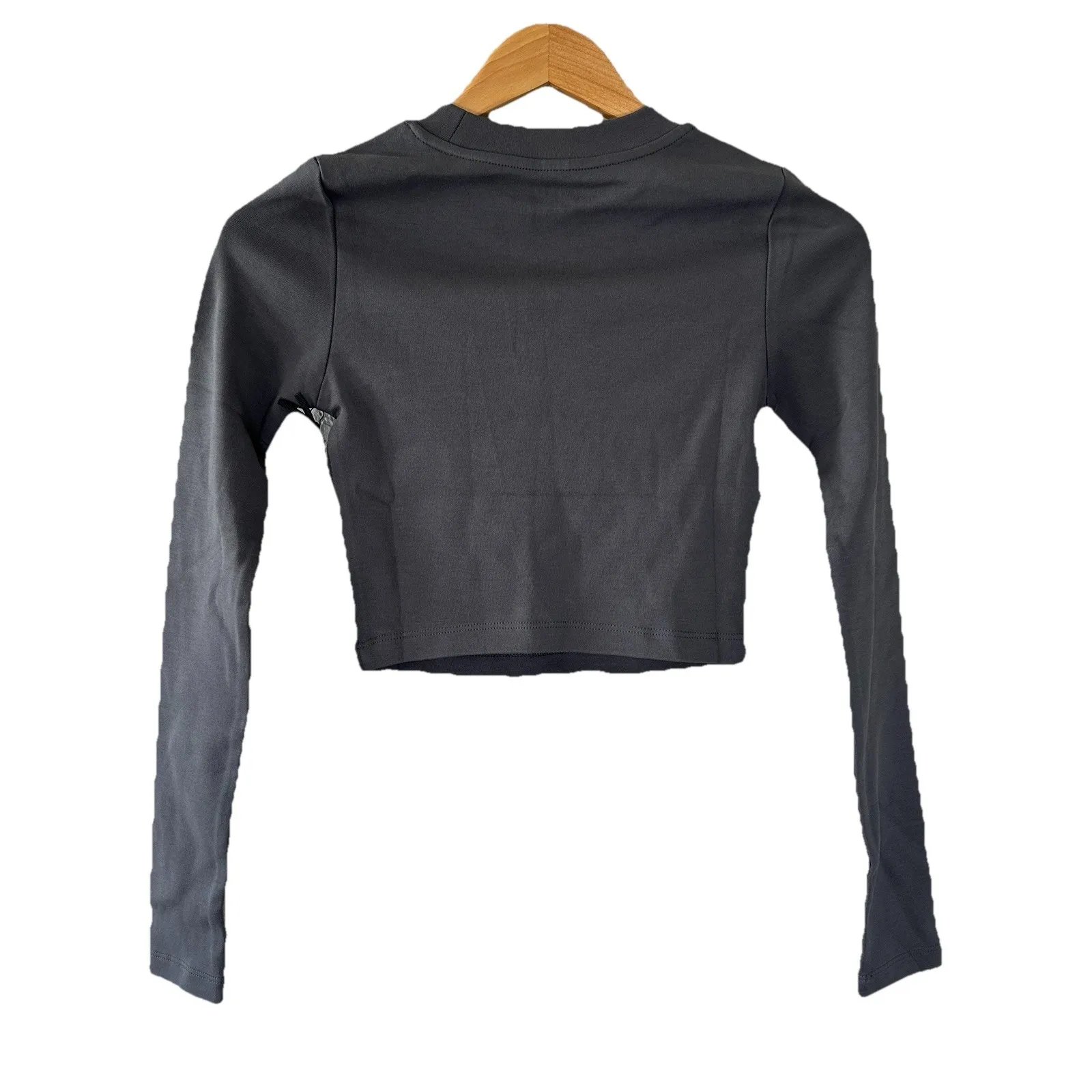 NWT IVL Collective‎ Cotton Jersey Cropped Top Women's Gray XS Athletic Gym - Image 3