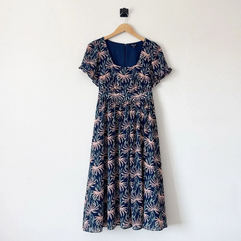 Madewell Ruffle-Sleeve Midi Dress in Oasis Palms Size XS - Image 3