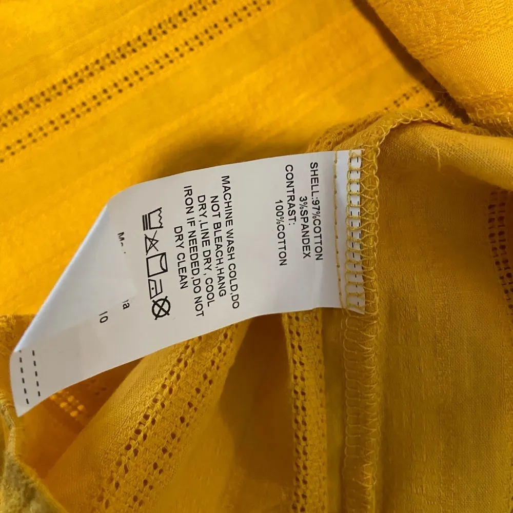 NWT Suzanne Betro Size S Mustard Waffle Knit Knotch Neck Empire Waist Tunic - Image 12