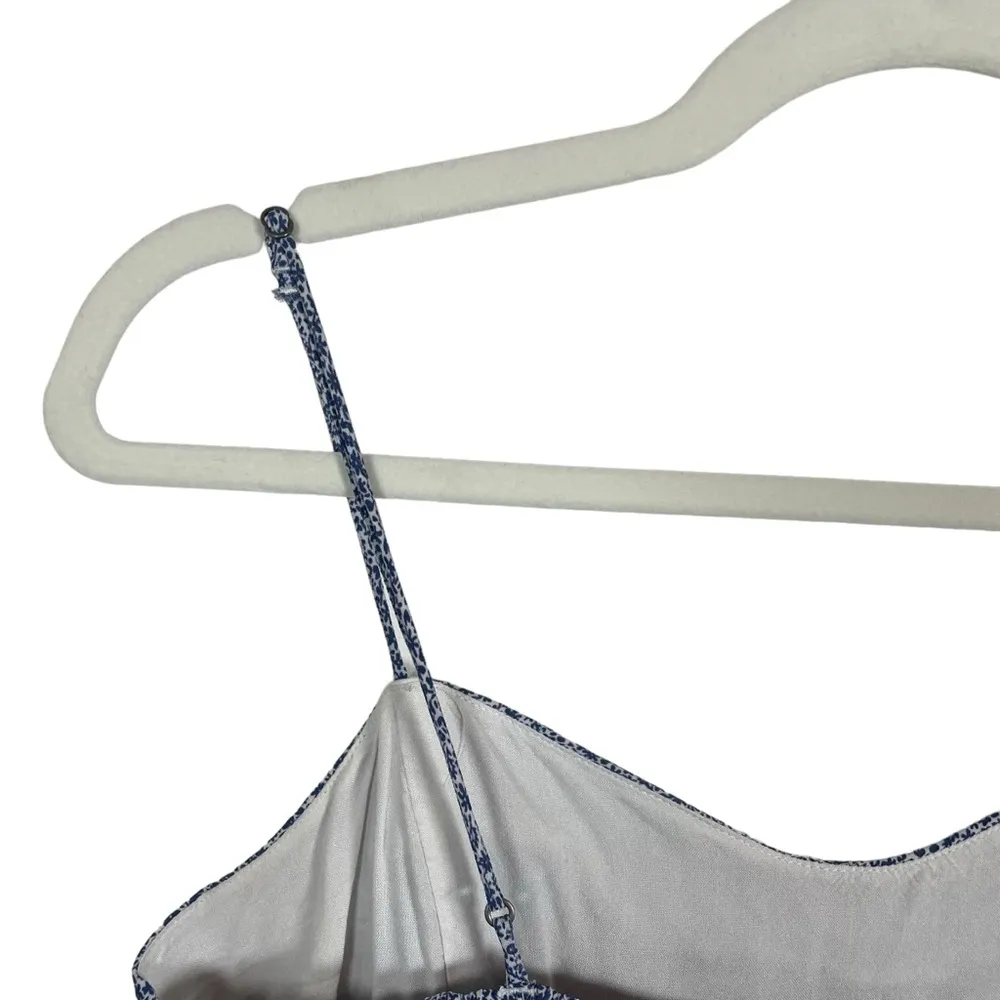 Abercrombie & Fitch Chiffon Ditsy Floral Blouse in Blue/White Size M - Image 14