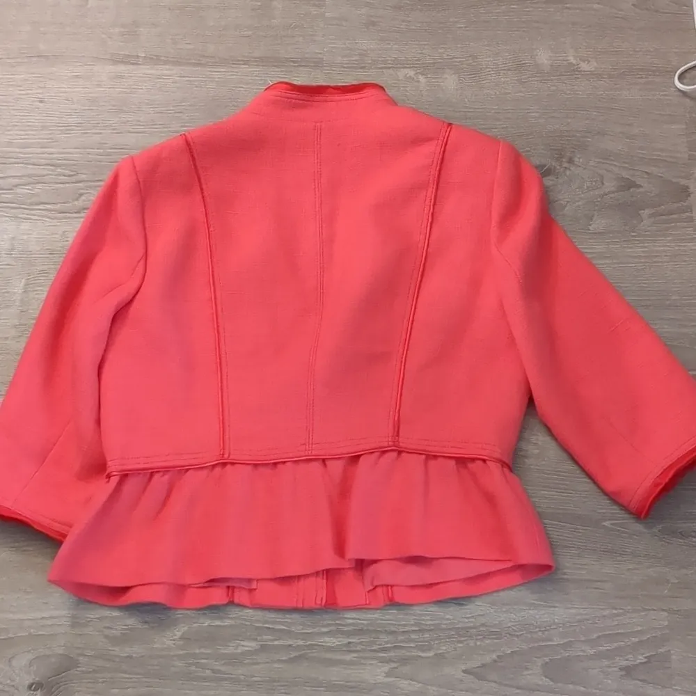 White house black market pink linen blend blazer size 14 - Image 6