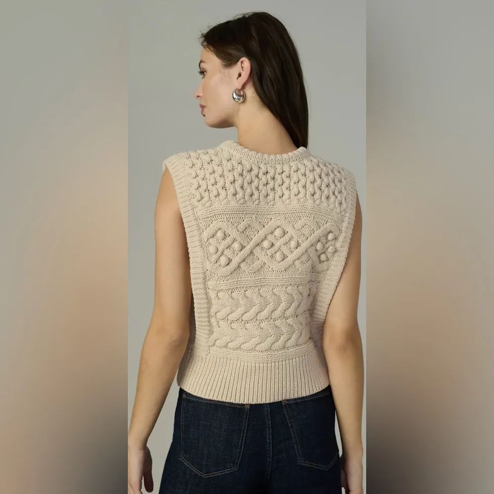 NWT JOE'S Milk The Clara Sweater Vest Small Tan - Image 5