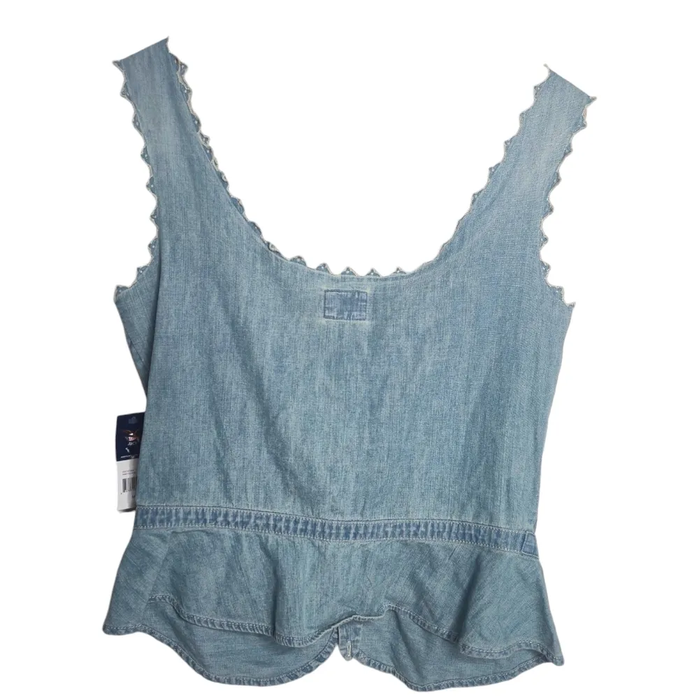 Blue Bustier Tank Top Denim Western Y2K Size Medium NEW - Image 2