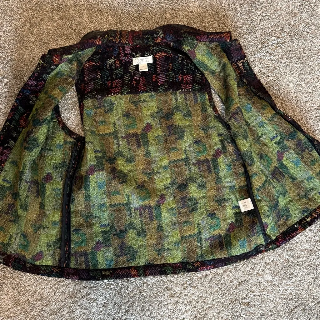 Christopher & Banks Tapestry Woven Button Front Vest Size Small - Image 4
