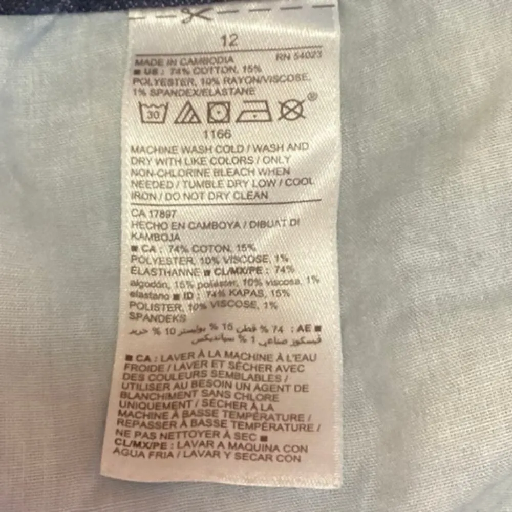 Old Navy Women's Blue Mid Rise Flat Front Stretch Ankle Skinny Leg Jeans Size 12 - Image 5